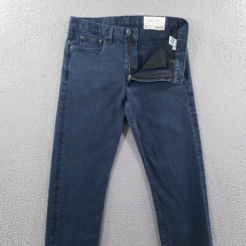 Rag & Bone Jeans Mens Fits 32x28 Navy Denim Fit 2 Slim Fit Stretch (Tag 34x32)